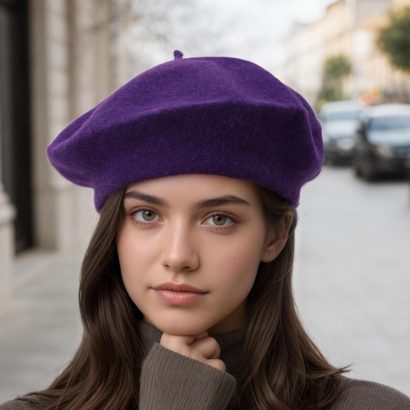 AURORAAEGIS French Beret Hats for Women - Classic Wool Beret Hats Soft Knit Winter Cloche for Daily Outfits - Image 2